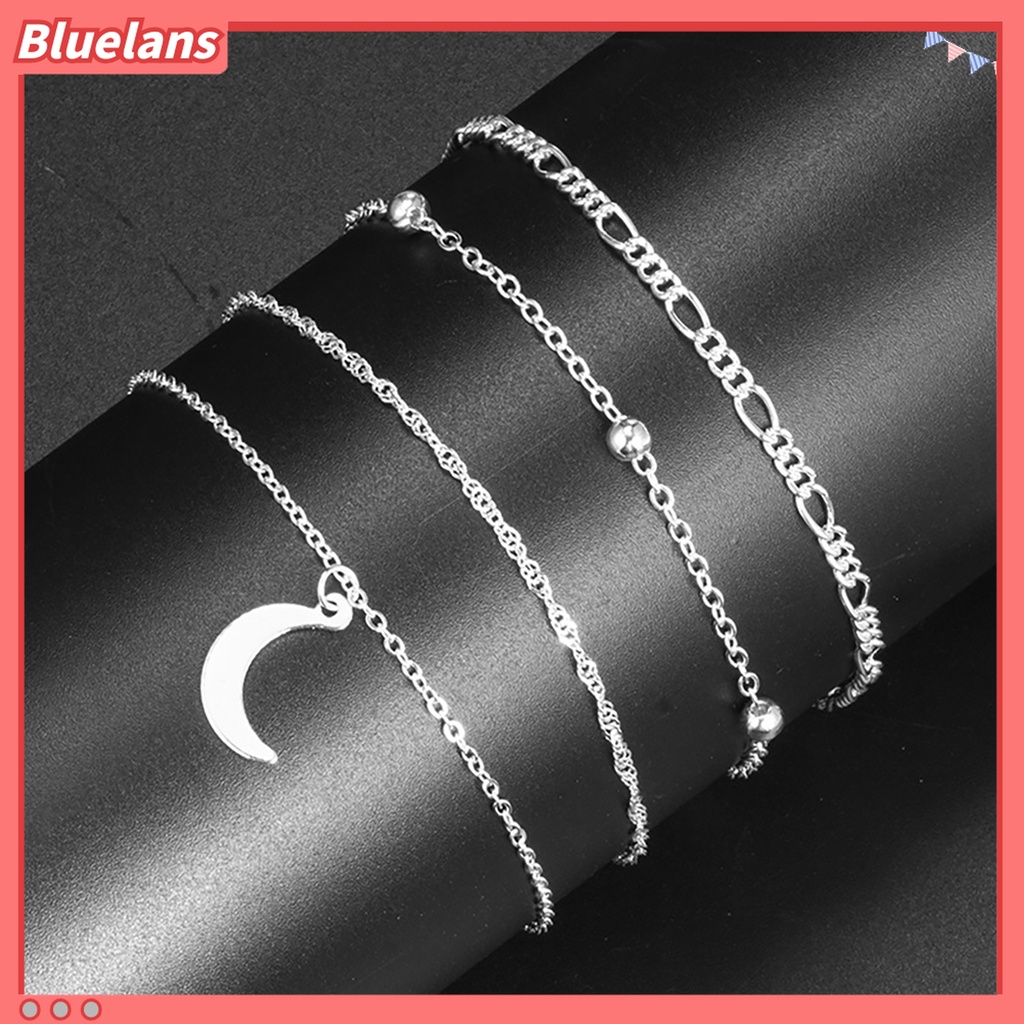 Gelang Kaki Desain Bulan Bahan Alloy Untuk Kencan