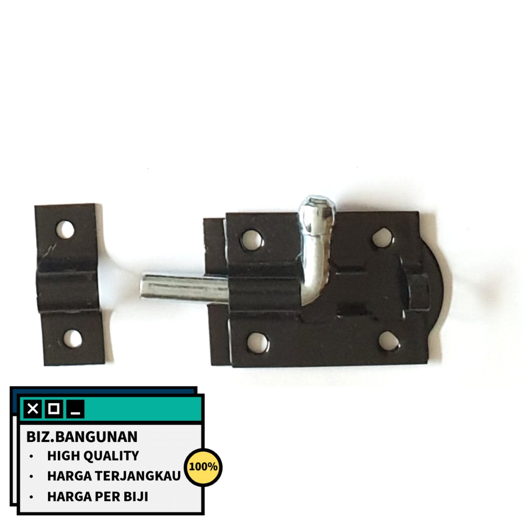 GRENDEL HITAM 2&quot; INCH TEBAL - GERENDEL SELOT PINTU DOUBLE PLAT