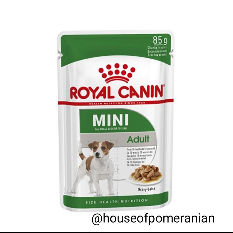 royal canin mini adult wet food 85gr makanan basah anjing