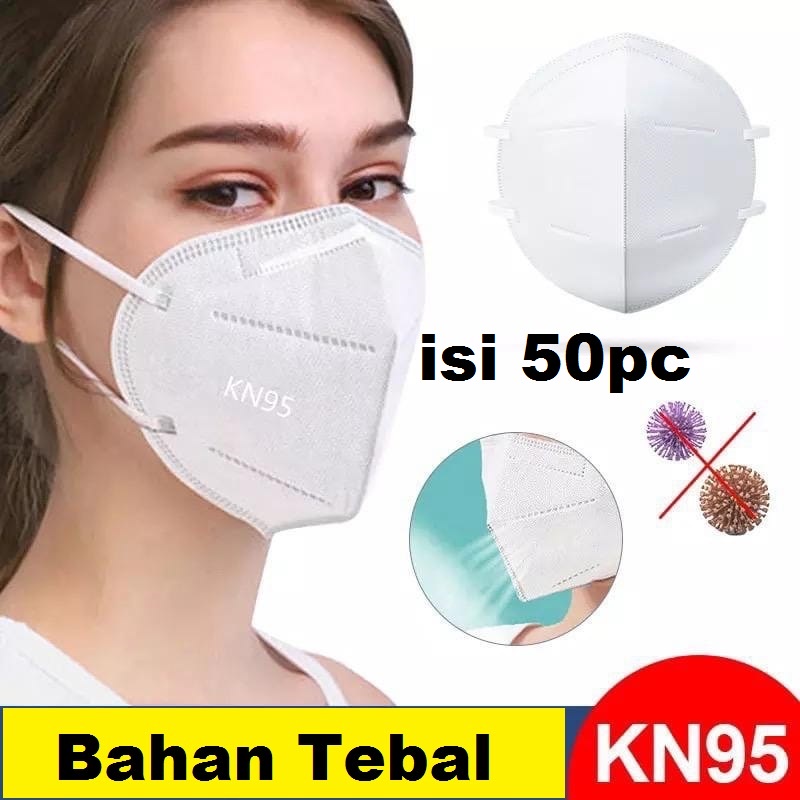 (isi 50pcs) KN95 Masker Wajah Anti Debu Baktery PROTECTIVE MASK FACE MASK DISPOSABLE EARLOOP