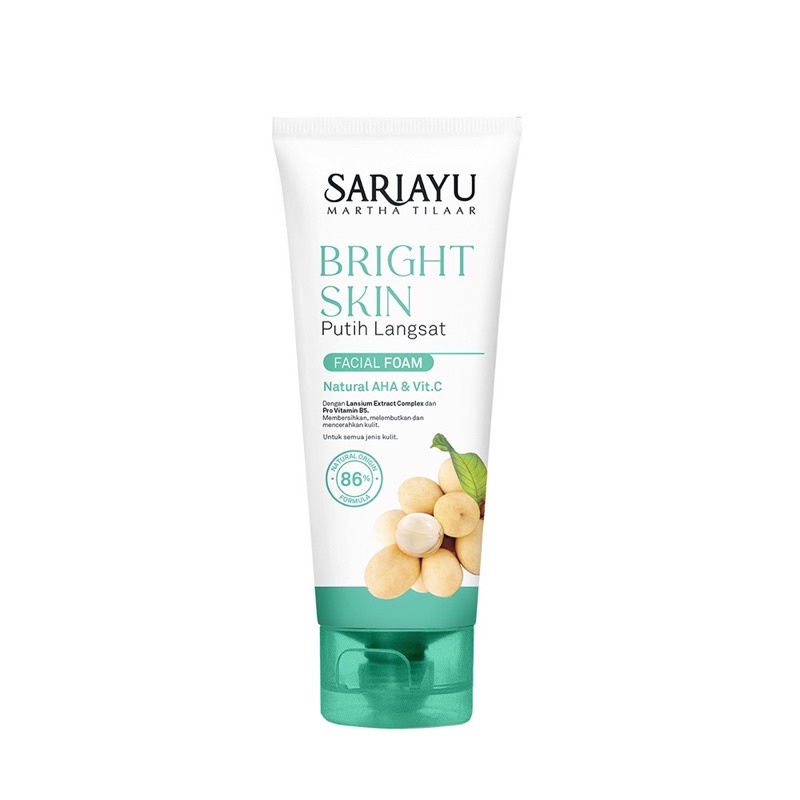 Sariayu Facial Foam Bright Skin Putih Langsat I Acne Care | Face Scrub | Peel Off Mask | Body Scrub | Moisturizer