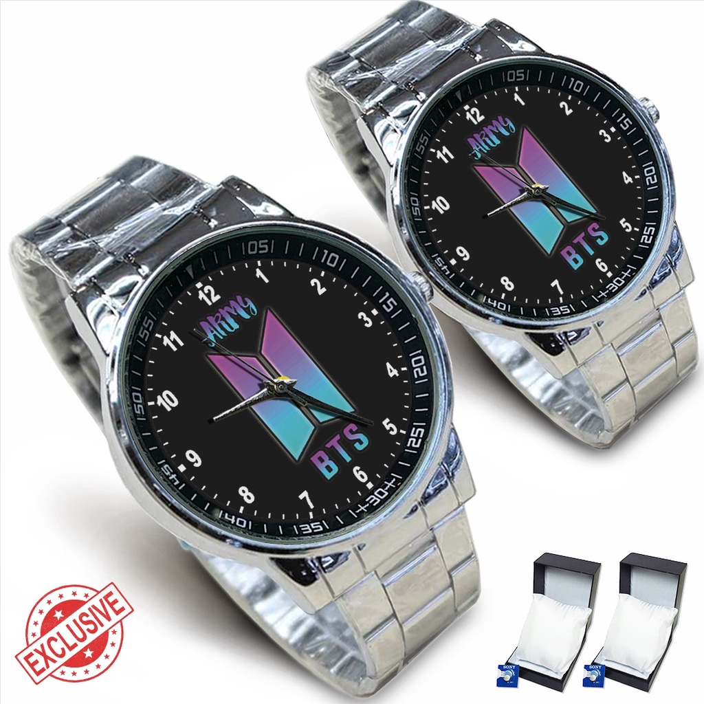 Jam Tangan Rantai Couple BTS - BTS ARMY 1 (Keren)