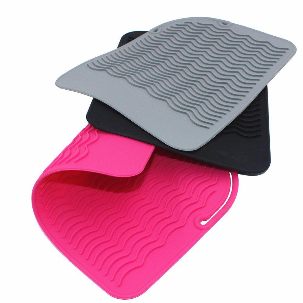 AUGUSTINA Silicone Mat Pouch Professional Home Non-slip Alat Styling Multi Fungsi Untuk Besi Datar