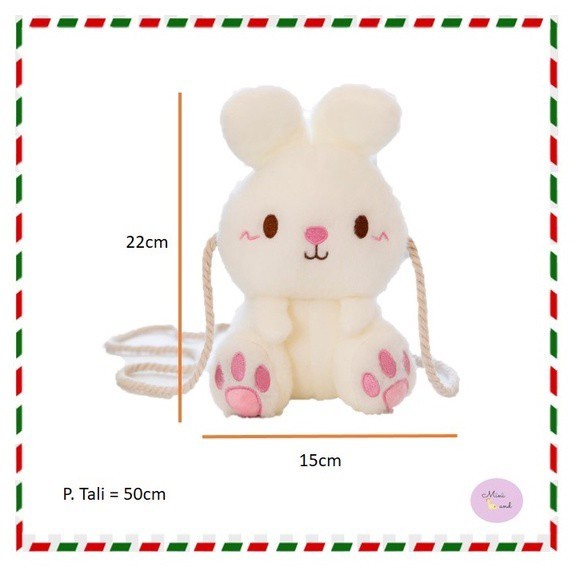 Tas Selempang bulu baby bunny lucu imut gemoy Wanita Baru Boneka Kasual Tas Kepribadian Kartun kelinci bunny 2305