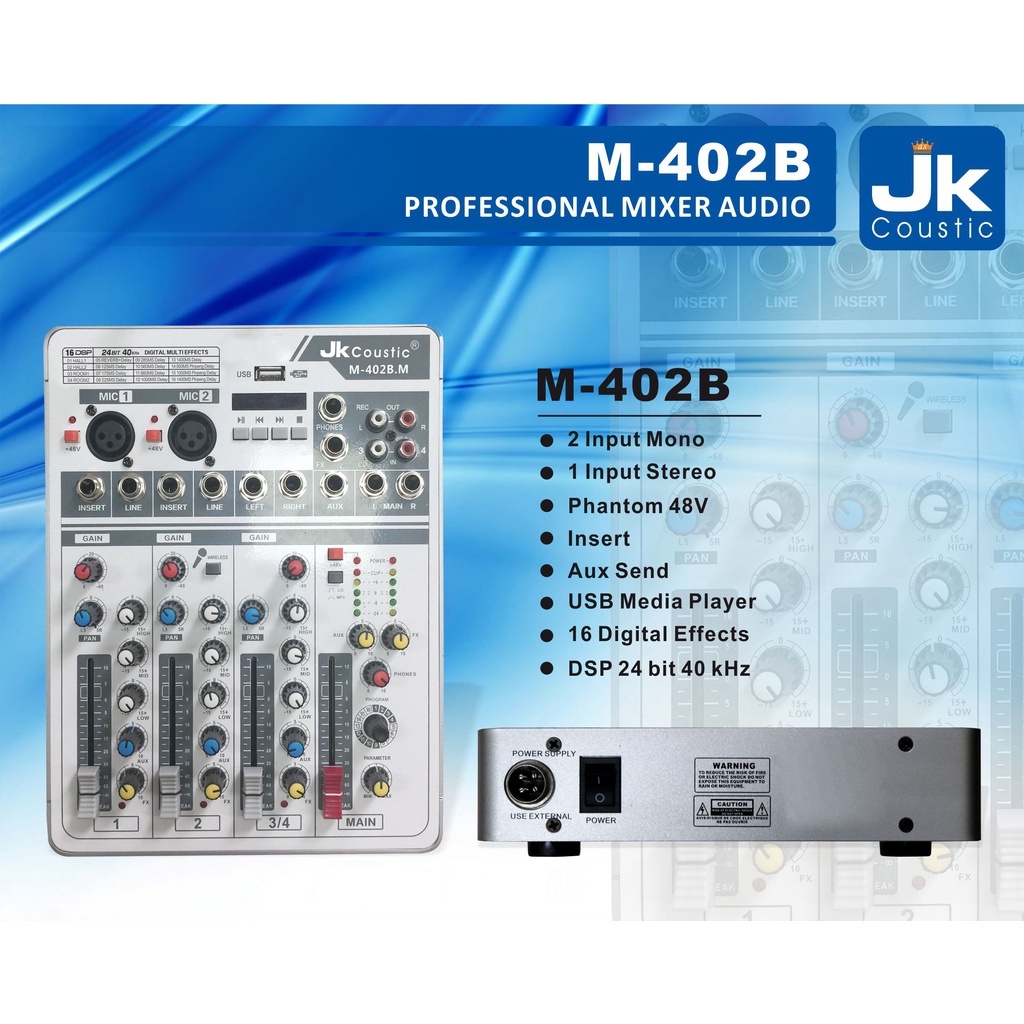 Jual Mixer M402B JK Coustic Mixer 4 Chanel M402 B Shopee Indonesia