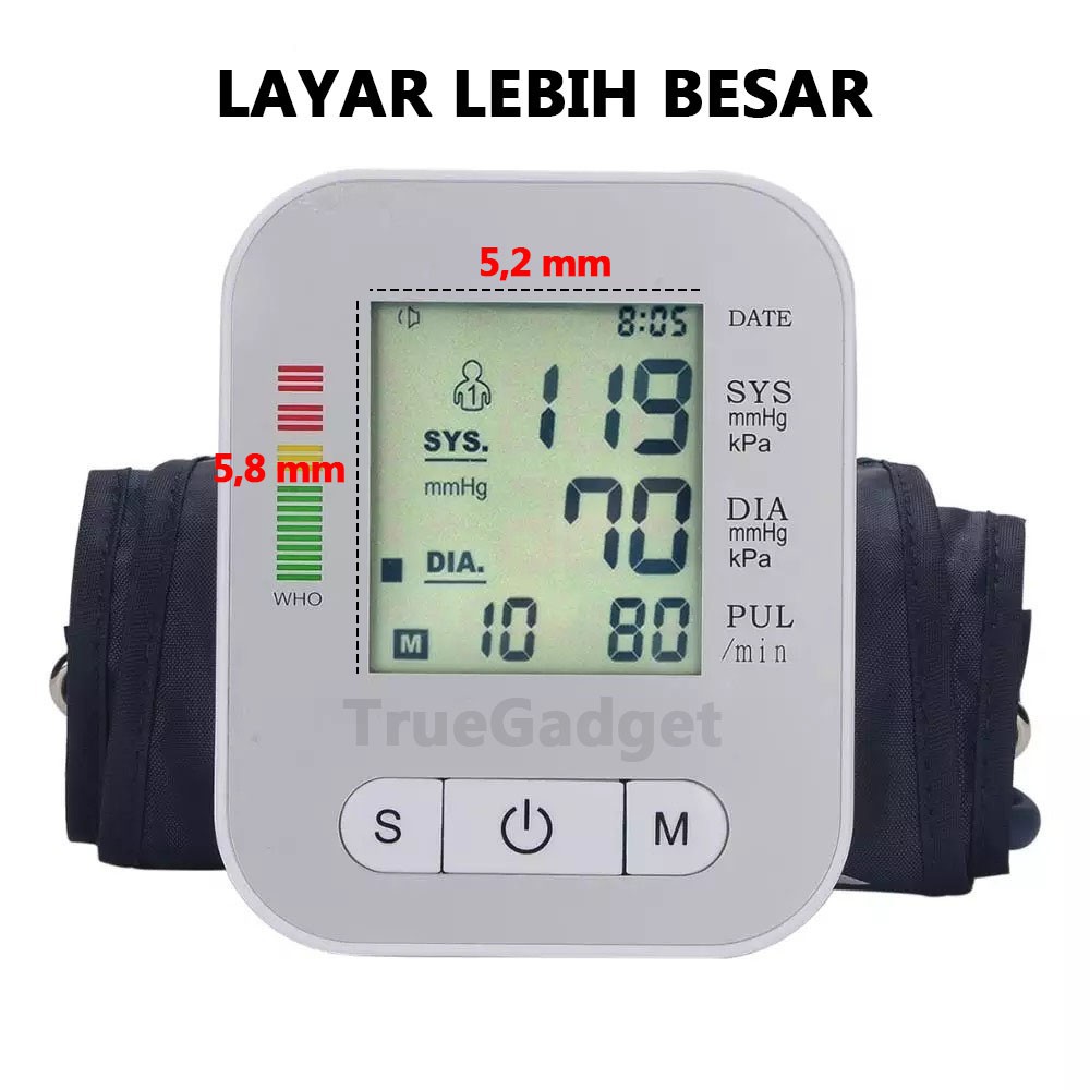 MPro Alat Cek Tekanan Tensi Darah Digital Pengukur Tensimeter Sphygmomanometer Blood Pressure Monitor jnp