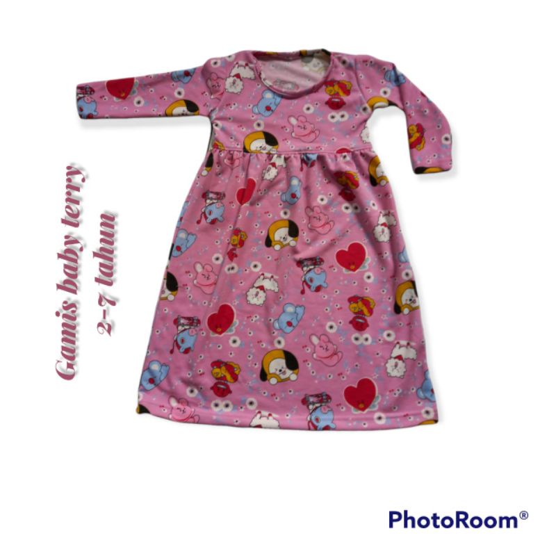 Gamis Anak Babyterry Seri BTS dan Bunga