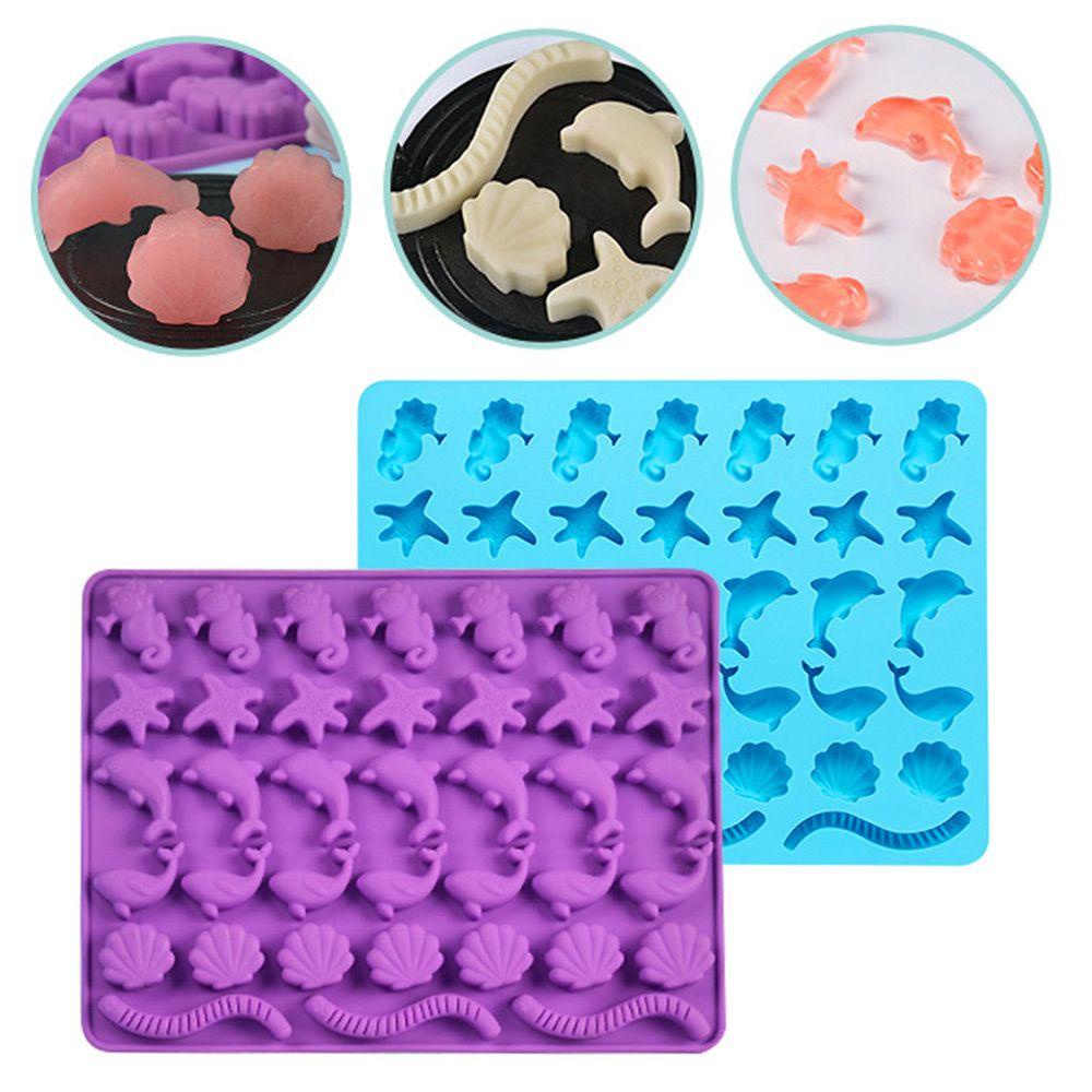 Top Marine Life Silicone Mold Bakeware Fondant Cetakan Coklat Dekorasi Kue Drip Mold Putar Gula
