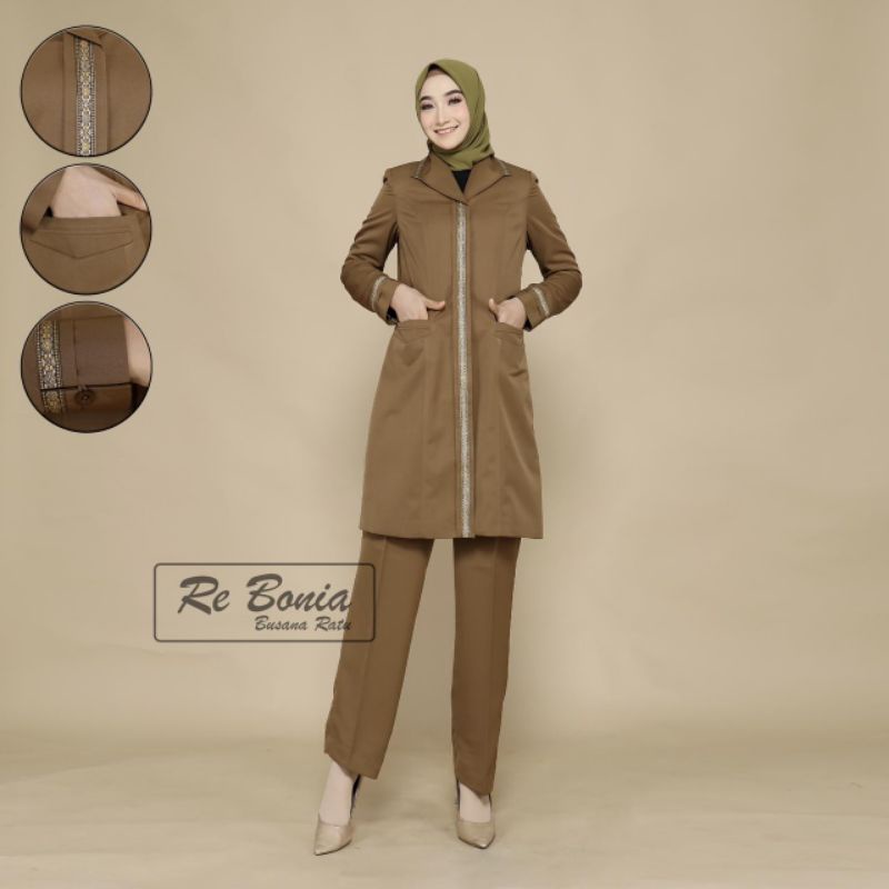 Seragam Rebonia / Seragam Pemda Tunik Celana / Seragam Pemda Tua Tunik Celana / Baju Pemda Tunik Celana / Stelan Pemda Tunik Set Celana / Baju Pemda Set Tunik Celana / Baju PNS Tunik Set Celana