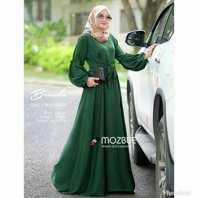 GAMIS SYARI BRENDA PESTA MEWAH BAJU LEBARAN WANITA REAL PIC SIZE L BUSUI KLOK 4M MERAH PUTIH HITAM