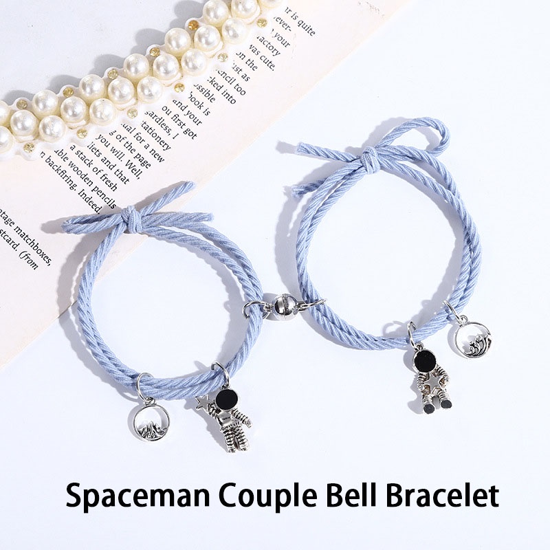 ✅Gelang Couple Magnet Astronot Desain 2 Pcs Gelang Tali Karet Magnet Untuk Pria Dan Wanita Gelang Magnet Couple ready stock