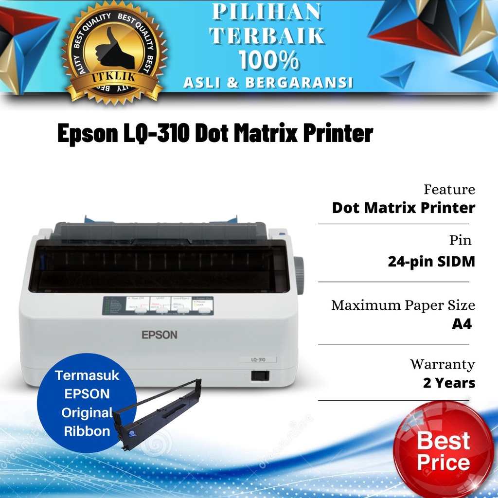 EPSON LQ-310 Dot Matrix 24 Pin - GARANSI RESMI EPSON OFFICIAL