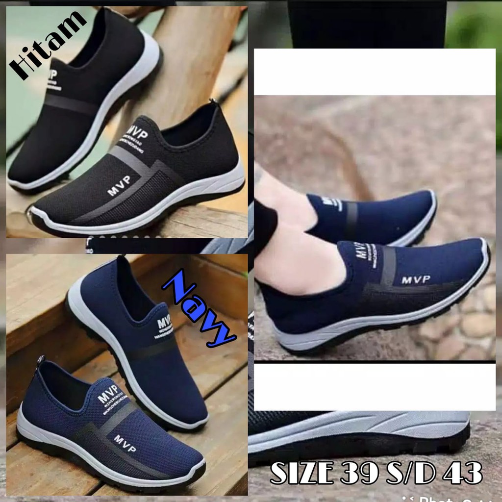 Sepatu Pria dan wanita MPV simpel tanpa tali Casual Sport Running