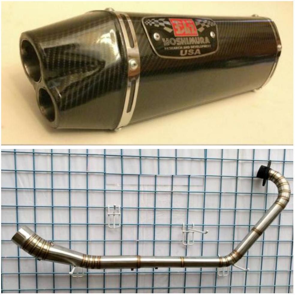 Knalpot YOSHIMURA Double Hole  For Vixion, Cb 150r, Cbr 150, Ninja Rr Mono, Xabre, Byson, MX King,