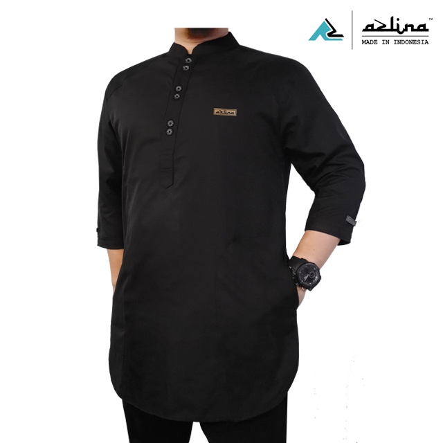 Terbaru Koko Dewasa Kurta Pakistan Pria Original Azlina Bahan Katun Madinah Busana Muslim Terlaris COD Model Kekinian Lengan Tiga Perempat