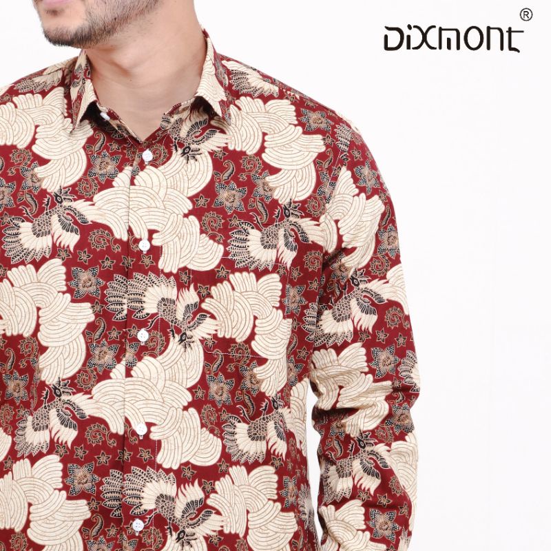 Dixmont Kemeja Pria Batik Panjang Hem BL02721