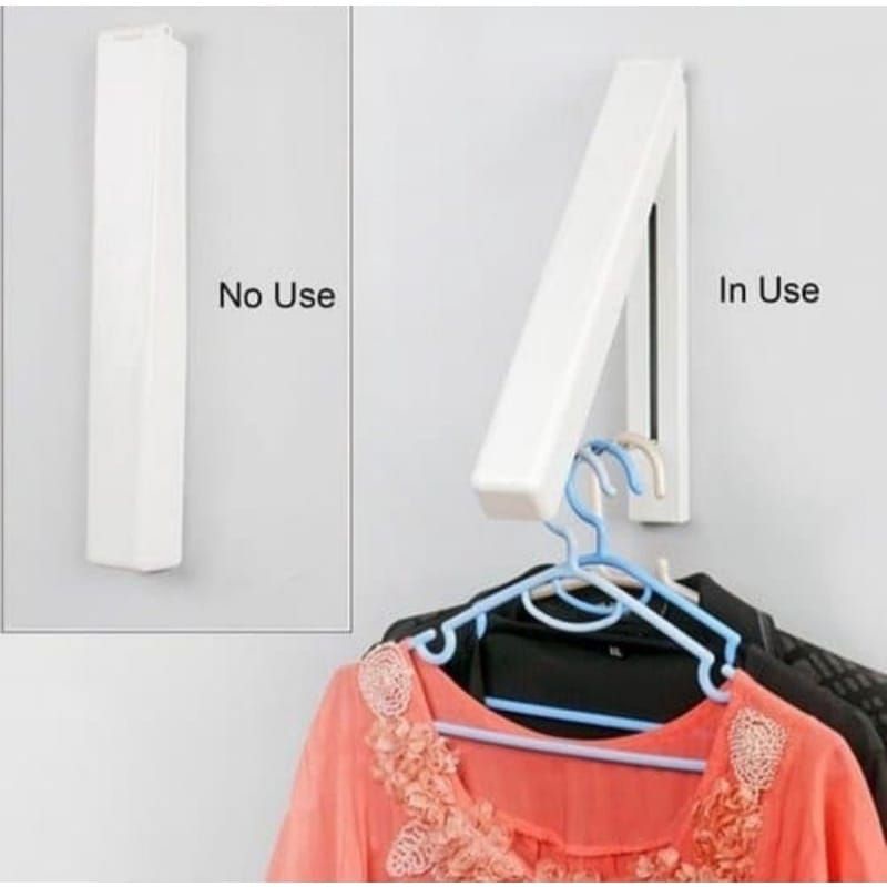 Medan Termurah (Unik &amp; simple) Foldable hidden clothes hanger Gantungan baju dinding Gantungan baju besi kombinasi import