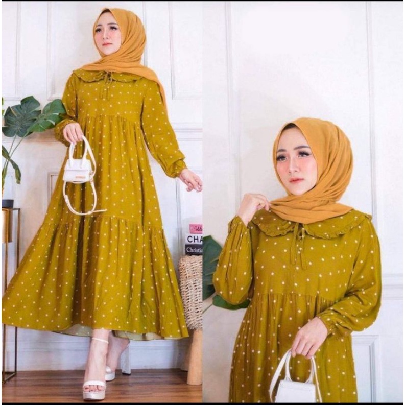 MIDI DRESS POLKA / GAMIS RAYON POLKADOT / KANIA MIDI DRESS POLKADOT