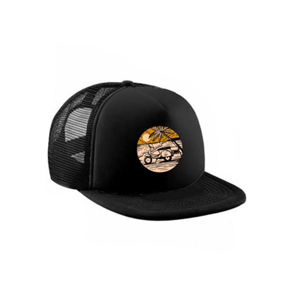 Topi Distro Snapback Jaring /Trucker/  Pria /  Baseball /topi logo vespa pantai