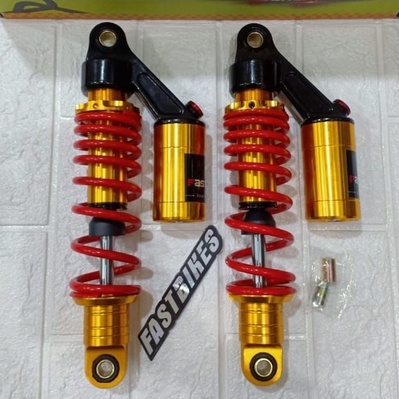 Shock Shockbreaker Belakang Fastbikes Tabung Atas Model Yss Top up 280mm 320mm 340mm 360mm Jupiter z Vega ZR Supra x Wave Supra fit Rx King Tiger Thunder Fizr DLL-MERAH