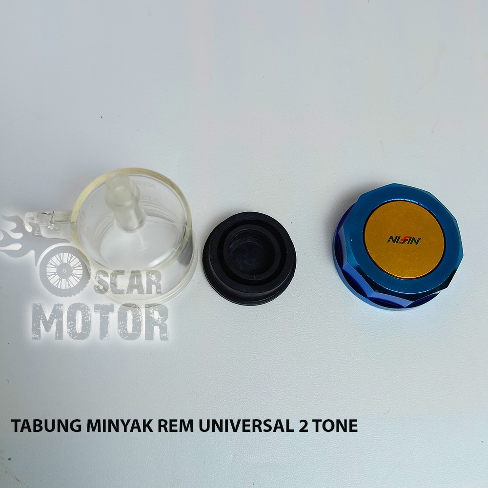 TABUNG MINYAK REM NISSI 2T WARNA FULL CNC BOTOL OIL OLI MIRING LURUS motor