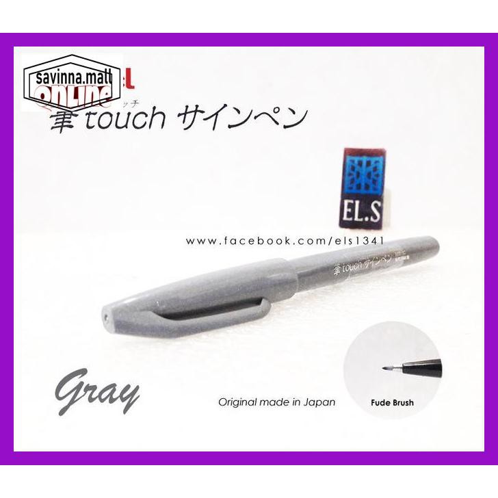 

U0Uo879- Pentel Touch Brush Pen Gray Y7Ry688-