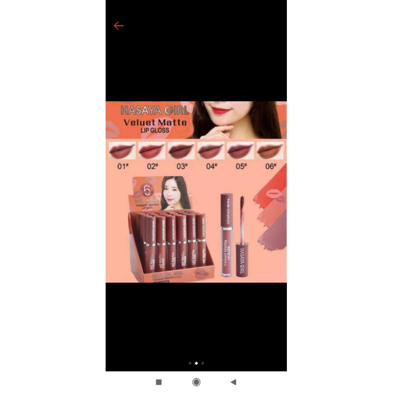 [PER BOX] LIP GLOSS HASAYA GIRL VELVET MATTE NO.H6066