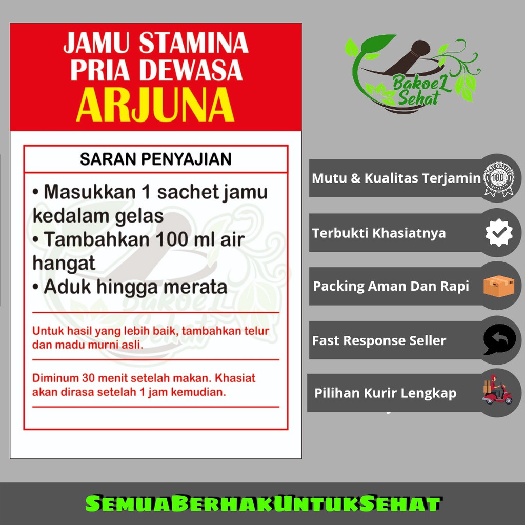 Jamu Stamina Pria Dewasa ; Arjuna