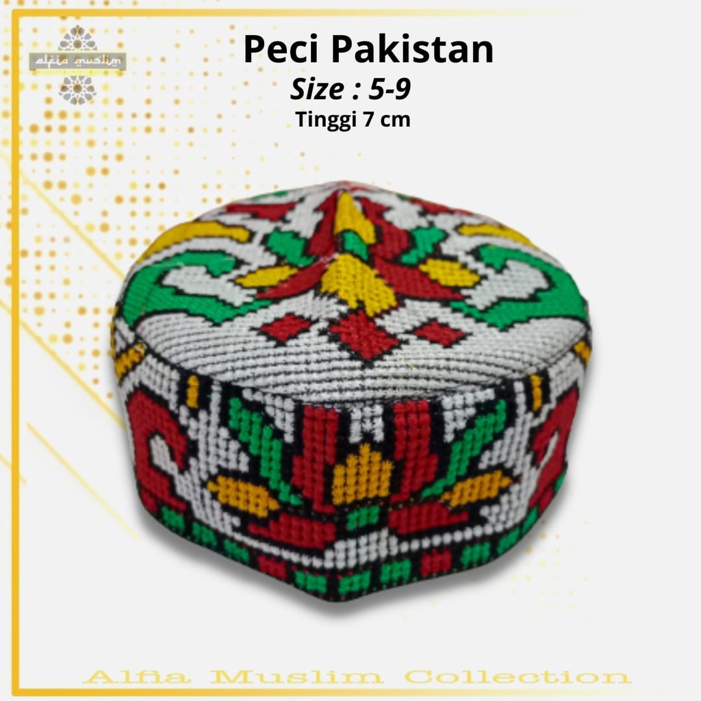 Peci Pakistan/Kopiah Pakistan/Peci Pakistan Full Bordil