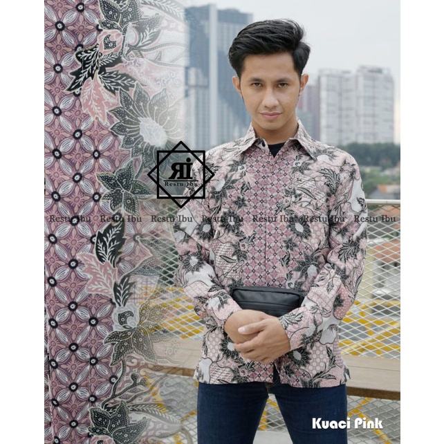 Zaja - Baju Kemeja Batik Pria Dewasa Lengan Panjang Fashion Formal Cowok Pakaian Kerja &amp; Kondangan Pria Baju Kemeja Formal Lengan Panjang Lakai Laki