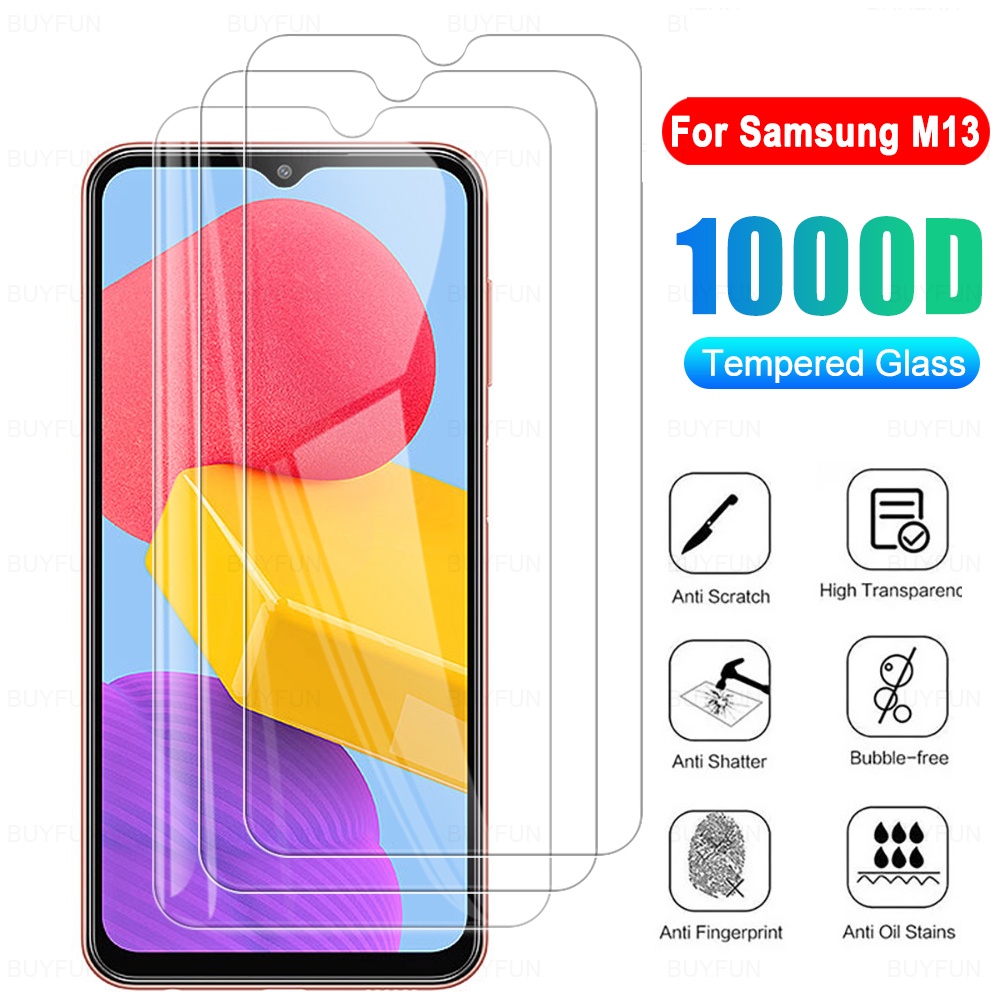 Pelindung Layar Tempered Glass HD Transparan Anti Sidik Jari Untuk Samsung Galaxy M13