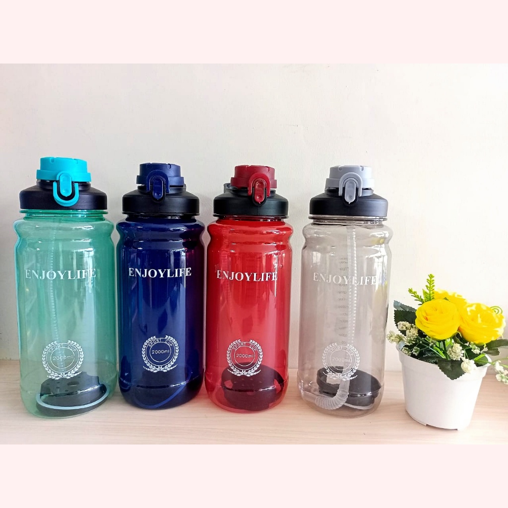 (EXTRA BUBBLE WRAP)Botol Minum Sport Enjoy Life 2 Liter/Botol Besar Enjoy BPA FREE