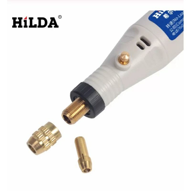 Hilda Mesin Bor Mini Grinder Die Tuner Ukir Porting 18V 18000RPM