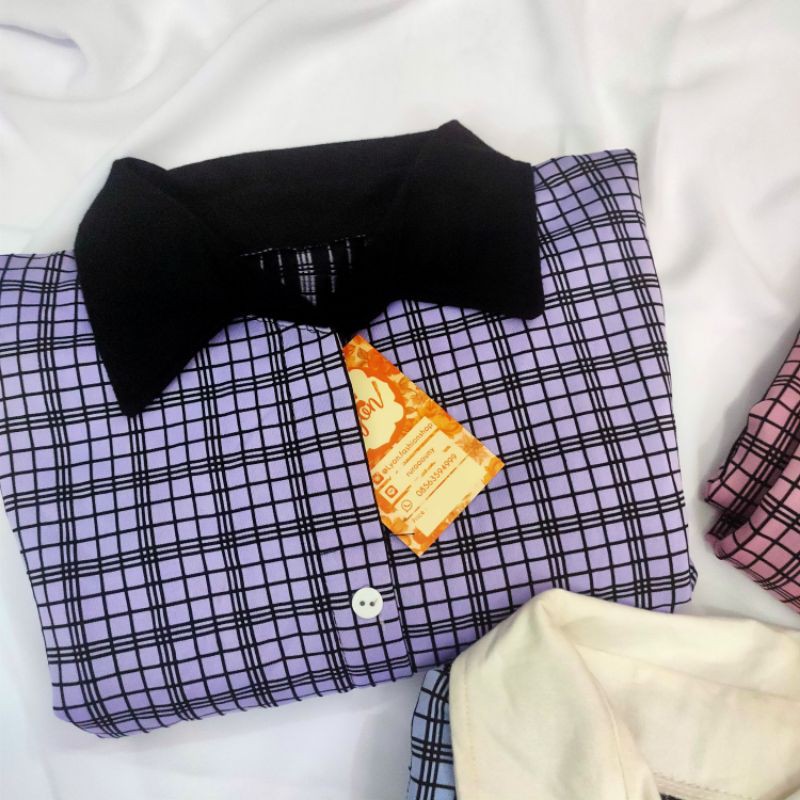 kemeja tunik panjang kotak kotak