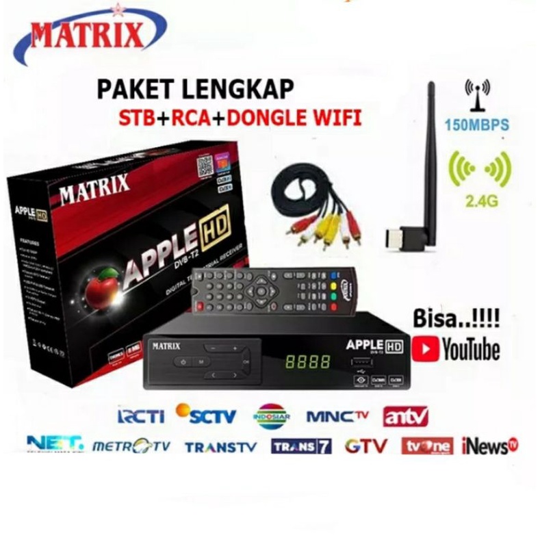 set top box Set Top Box DVB T2 Matrix Apple / set top box matrix siaran digital bergaransi terbaik l