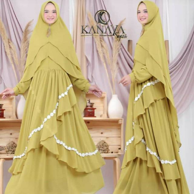 Gamis syari original by kanaya/gamis syari set khimar