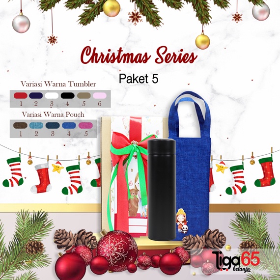 365 Paket Christmas Series Thermos + Pouch hampers goodies package