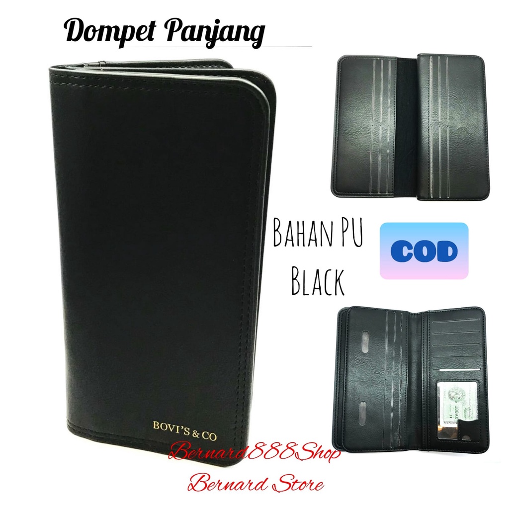 Dompet Pria Dompet Ukuran 3/4 Dompet Tanggung Polos Dan Simple Bahan PU Leather