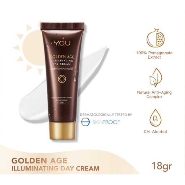 ☘️Yuri Kosmetik☘️ YOU GOLDEN AGE ILLUMINATING DAY CREAM 15gr