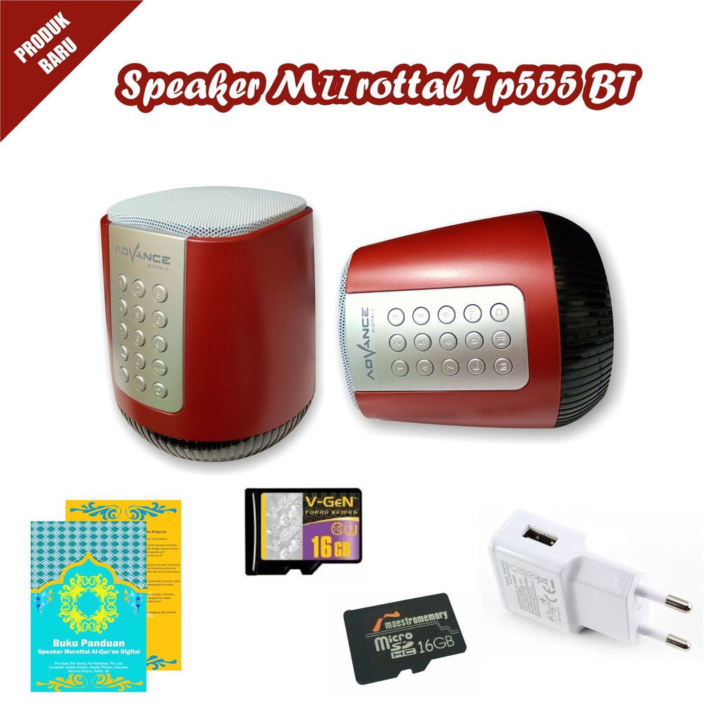 Speaker Al Qur'an Murottal Advance Tp555 Bluetooth 16Gb plus Adaptor