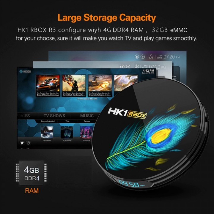 TV BOX Android 11 8K Smart TV RBOX R3 RAM 4GB ROM 32GB Full KODI