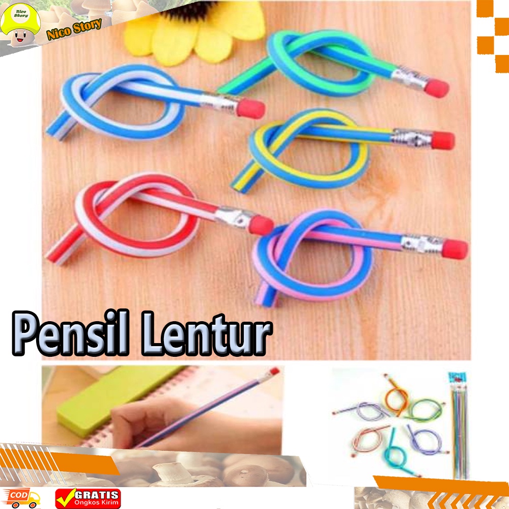 (NCS) MURAH Pensil Lentur Flexsible Pencil Gulung Flexible Fleksibel Unik Lucu