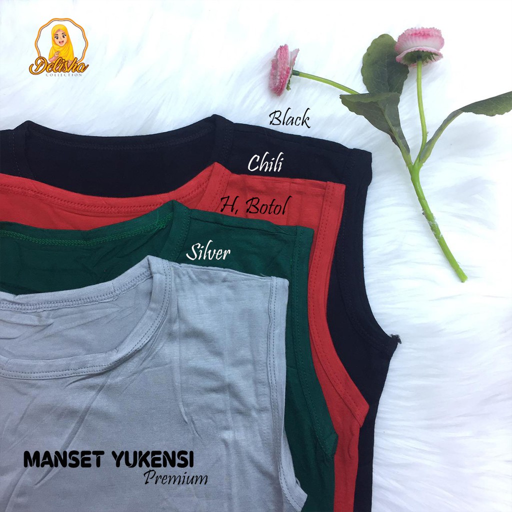 Baju Manset Tanpa Lengan Wanita Rayon Premium Standard &amp; Jumbo Lekbong Sleeveless By : Islah / Manset Yukensi Wanita Tank Top Wanita Basic Atasan