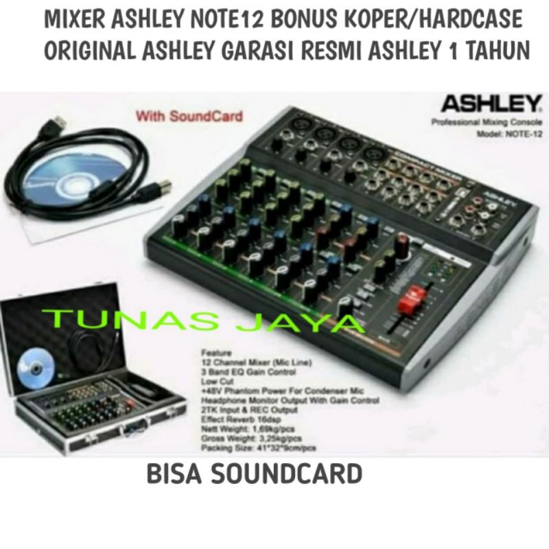 MIXER ASHLEY NOTE12 USB WITH SOUDCARD