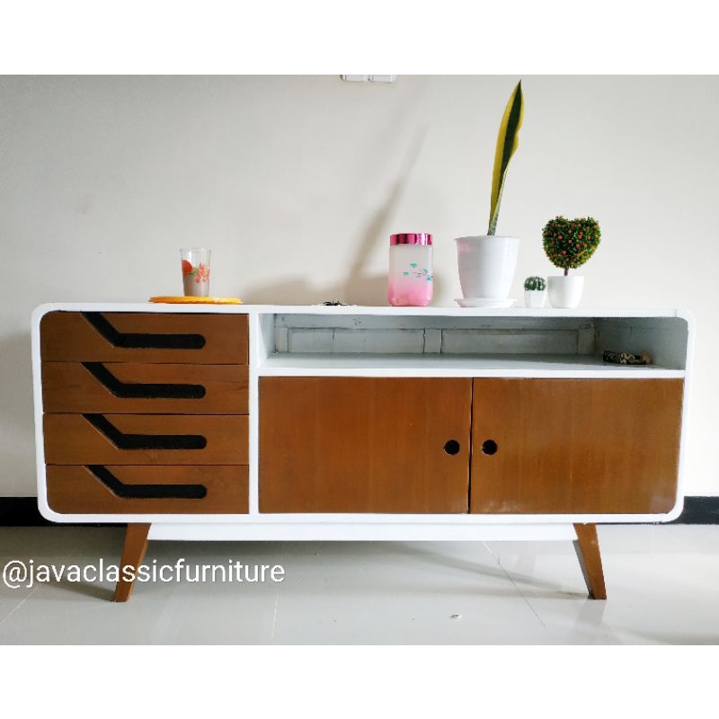 BUFET TV RETRO / MEJA TV MINIMALIS KAYU JATI MEUBEL JEPARA FURNITURE-1