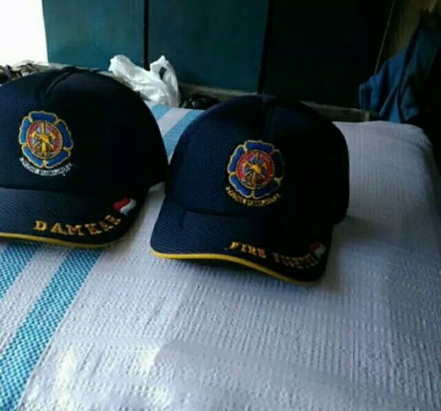 TOPI JARING FIRE FIGHTER DAN DAMKAR FULL BORDIR