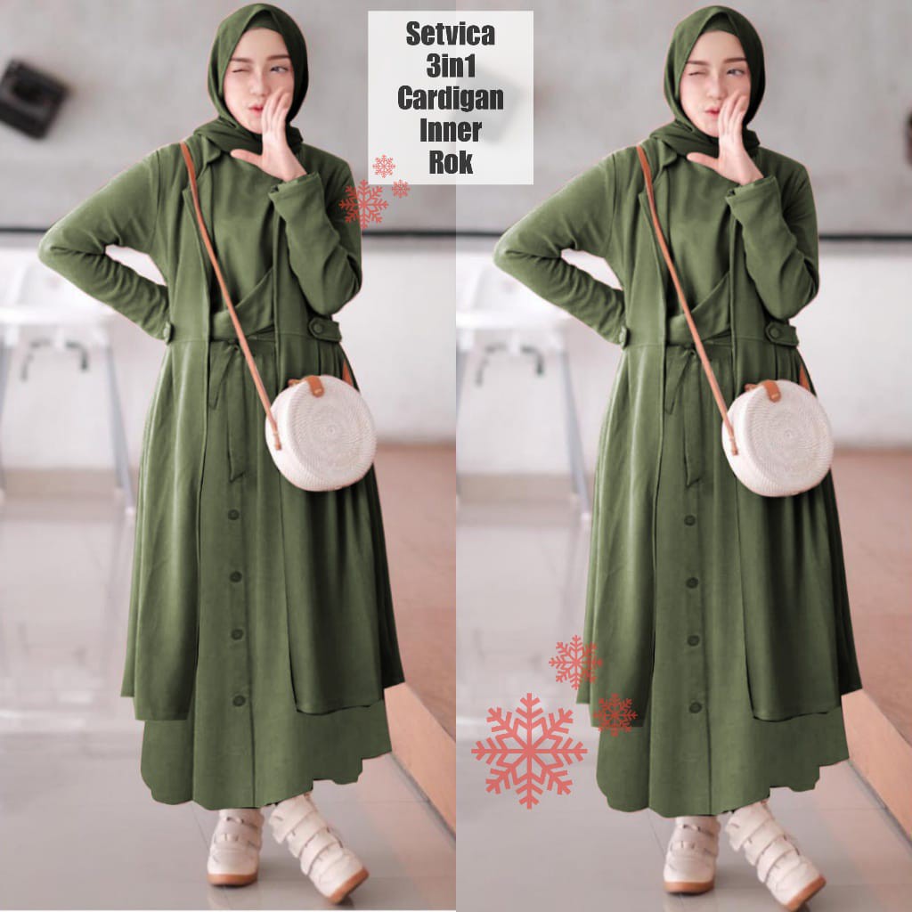 SETELAN 3in1 SETVICA / GAMIS FASHION WANITA / SET PESTA / CASUAL