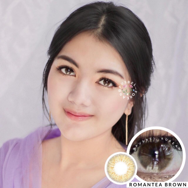 Softlens romantea gray &amp; brown original korea