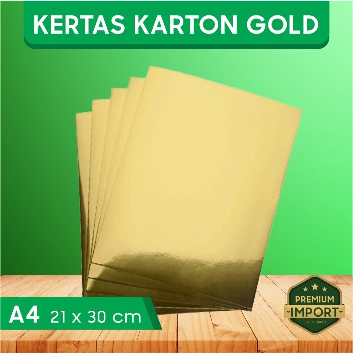 

Karton Emas - Kertas Emas - Karton Gold -21x30 cm (F4) - (22 lbr)