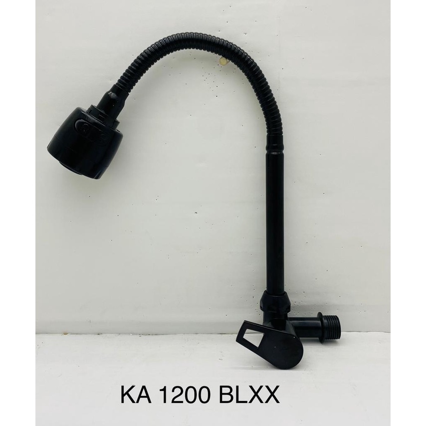 Kran Dapur / Sink / Cuci Piring Tembok Flexible Hitam